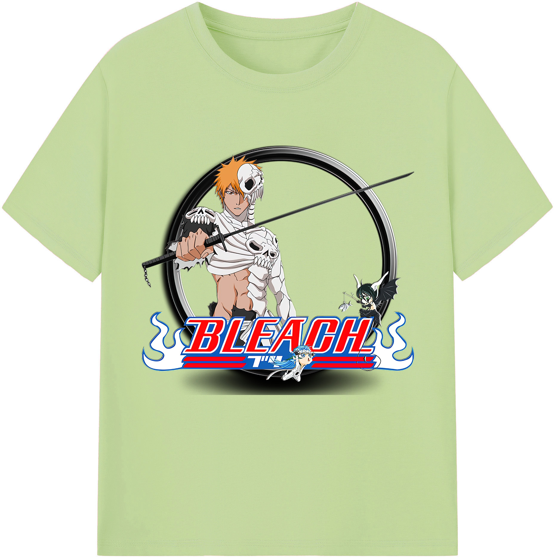 （画像用） ブリーチ 黒崎一護（くろさき いちご）BLEACH Kurosaki Ichigo 綿100％半袖Tシャツ（フロントプリント）